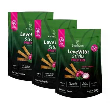 Imagem de Kit 3X: Biscoito Leve Vitta Protein Cebola e Orégano Leve Croc 90g - L