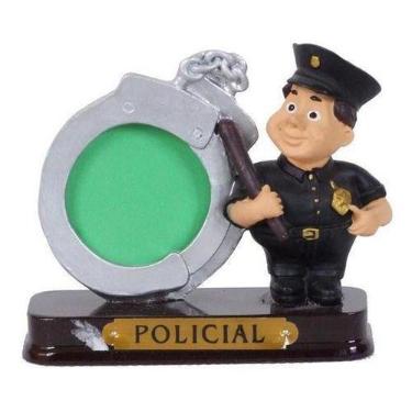 Imagem de Boneco Profissional Policial c/Porta Foto Decoração 8cm - Zona Livre