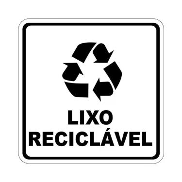 Imagem de Adesivo Lixo Reciclável 1 Unidade 15Cmx15Cm Branco