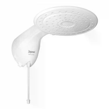 Imagem de Ducha Optima Eletrônica Turbo 7700W Instalação de Parede com Pressurizador Integrado Branco Zagonel 220V