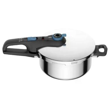 Imagem de Panela de Pressão Trendy Aço Inox com Revestimento Antiaderente 4L Indução Tefal