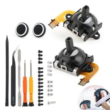 Imagem de Joysticks esquerda/direita para PS VR2 Hall Effect Joystick de substituição para PlayStation VR2 PSVR2 módulo sensor analógico 3D bastão portátil acessórios de controle peças com ferramentas de reparo