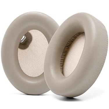 Imagem de Almofadas WC Wicked para fones de ouvido Sony WH1000XM4 - Almofadas de couro PU macio, espuma de memória de ruído luxuosa, espessura adicional sem desativar o sensor liga/desliga | Bege