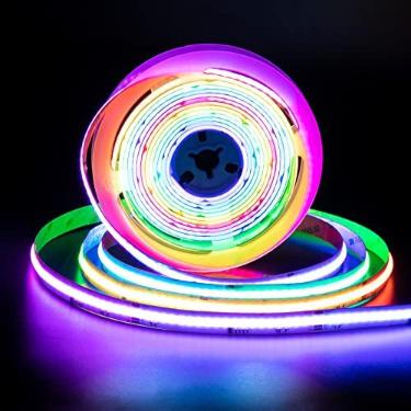 Imagem de PAUTIX Luz de Tira Led Rgb Smart Ic Cob Endereçável 24 Pés / 7,5 M, Luz de Tira Colorida Dc24V Listada Ul, Luz de Fita Flexível Multicolorida para Tv, Quarto, Decoração de Festa Diy(Sem Controlador e