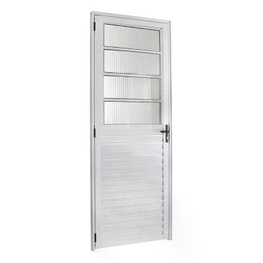 Imagem de Porta basculante 2,10x90 lado DIREITO no alumínio branco - Prisma, CPF
