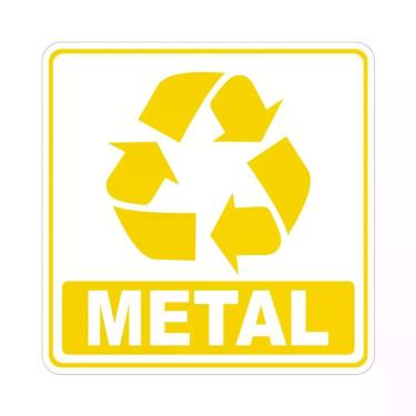 Imagem de Adesivo Lixo Reciclavel 10cmx10cm Nome Do Desenho Metal