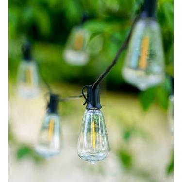Imagem de Kvensin Cordão De Luzes Led Para Áreas Externas, Pátio 15 Metros Com 25+2 Lâmpadas Vintage Inquebráveis St38, Conectáveis Pendurar, Festa Jardim, Quintal, Decoração Noturna, 2700K, Branco Quente