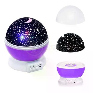 Imagem de Luminária Projetor Abajur Estrelas Galáxia Universo Bonito Céu Roxo Presente Para Namorados