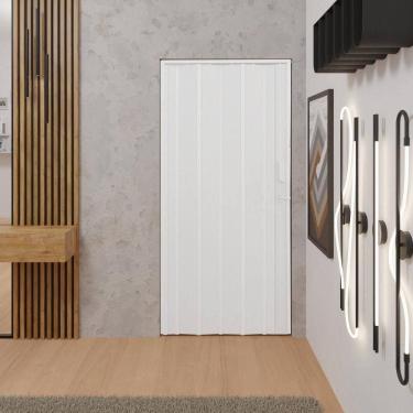 Imagem de Porta Sanfonada de PVC 72x210cm Zapinplast, Branco Gelo