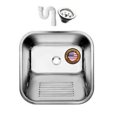 Imagem de tanque inox polido 40x40x21cm c/válvula