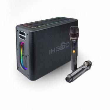 Imagem de Caixa de Som X32 120W Tws Rgb com 2 Microfones Sem Fio - IMENSO