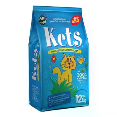 Imagem de Areia Sanitária Higiênica Kets Gatos 12kg Absorção Limpeza - ALFAPET
