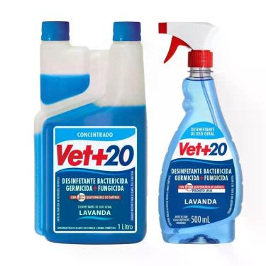 Imagem de KIT VET+20 Lavanda Desinfetante Concentrado 1L e Pronto Uso