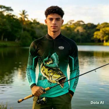 Imagem de Camisa Camiseta Blusa De Pesca Masculino Tucunaré C Uv50 - Pesca Nativ