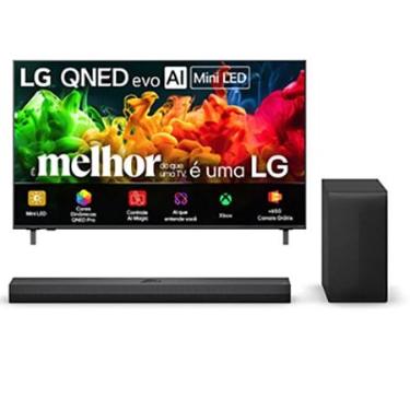 Imagem de Smart TV LG QNED AI QNED80 75" 4K 2024 + Soundbar LG S70TY Dolby Atmos com configuração de canais 3.1.1 e 400W RMS - 75QNED80.S70TY