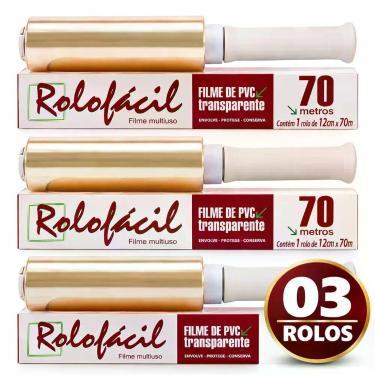 Imagem de 3 rolo fácil filme pvc clinica tatuador estetica 12 x 70 mts - E A COS