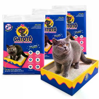 Imagem de Kit Caixa de Areia para Gatos Descartável CatMyPet Gatotô -, 3 Unidade