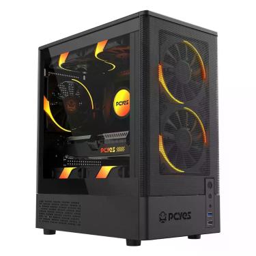 Imagem de Gabinete Gamer Kauri Black Vulcan GKRIBV Mid-tower para Mini ITX e Micro ATX em Plástico ABS Preto Pcyes