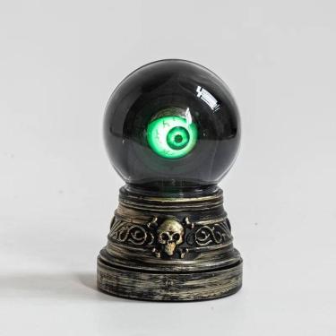 Imagem de Bola De Cristal Com LED Verde Piscante Olho Grego Decoração Gótica Ope