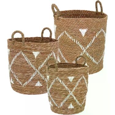 Imagem de Cesta Fibra Natural 3Pç