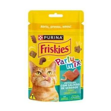 Imagem de Kit 3x Petisco Purina Friskies Party Mix para Gatos Adultos Sabor Salm