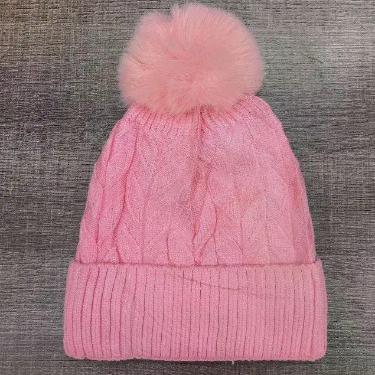 Imagem de Gorro Touca Infantil com Pompom Forrada para Inverno - oem, Rosa