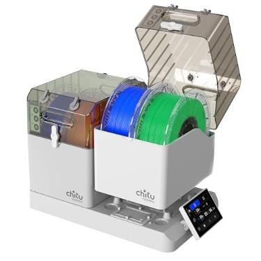 Imagem de Chitu Systems - Caixa secadora de filamentos – 4 carretéis de impressão 3D para PLA, ABS, TPU, PETG de 1,75/2,85 mm, armazenamento de filamento sem umidade com controle de umidade (4 carretéis)