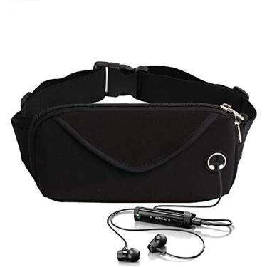 Imagem de Pochete Corrida Celular Exercicios Academia Impermeavel Slim Pochete de cintura esportiva slim para corrida (Preta)
