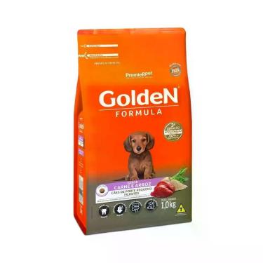 Imagem de Ração pra Cães Filhotes Raças Pequenas Golden Fórmula sabor Carne e Ar