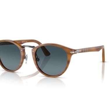 Imagem de Óculos de sol Persol PO3108S Phantos, listrado marrom/azul claro Grad Dlue polarizado, 49 mm