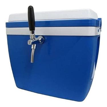 Imagem de Chopeira A Gelo 34L com Torneira Italiana Cromada e Destrave para Barril 5L Azul