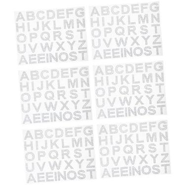 Imagem de Totority 6 Folhas Adesivos de strass com letras acrílicas acessório faça você mesmo adesivos com letras brilhantes copos de água decoração de diamante adesivos de letras charme