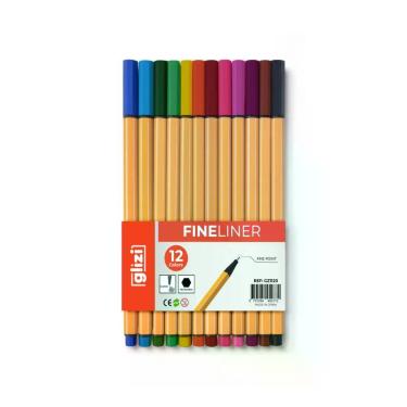 Imagem de Caneta OEM Fine Line Ponta Fina 0.4MM 1a Linha Kit 12 Unidades Coloridas Plástico Laranja
