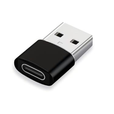 Imagem de Adaptador USB C Fêmea para USB A 2.0 — Conector Conversor para Carregamento e Transferência de Dados