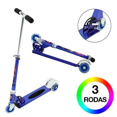 Imagem de Patinete Capitão América para Criança 3 Rodas Masculino Azul - DM Radi