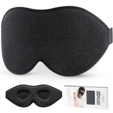 Imagem de LitBear Máscara de dormir para mulheres e homens que dormem de lado, máscara de olho para bloquear a luz do sono, máscara de dormir com contorno 3D, máscara de dormir macia e respirável com alça