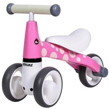 Imagem de Kinderland Toys Bicicleta de Equilíbrio Bebê 12 Meses | Presente 1 Ano Menina ou Menino | Estampa de Girafa Rosa ou Azul | Bike Sem Pedal Silenciosa | Brinquedo Educativo Infantil 1-2 Anos