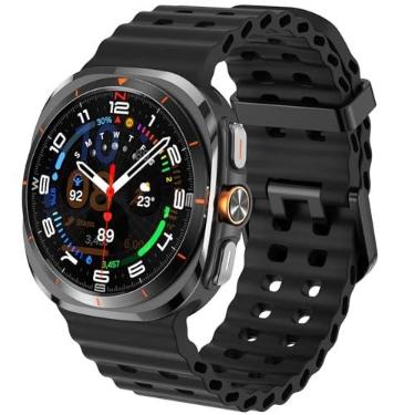Imagem de Pulseiras SPINYE compatíveis com Samsung Galaxy Watch Ultra 47mm 2025/2024, pulseira esportiva de silicone respirável sem brecha para Galaxy Watch Ultra 2 / Ultra 47mm, preto, para mulheres e homens