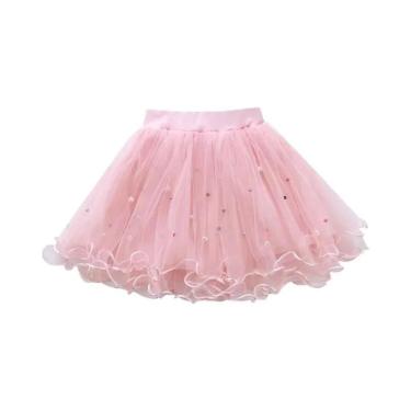 Imagem de Saia Tutu Rosa E Preta De 3 Camadas Para Meninas De 3 a 14 Anos, Saia 