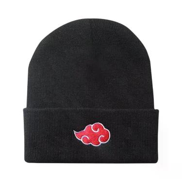 Imagem de Gorro De Inverno Unissex Preto Tricotado Com Bordado De Anime Ninja, N
