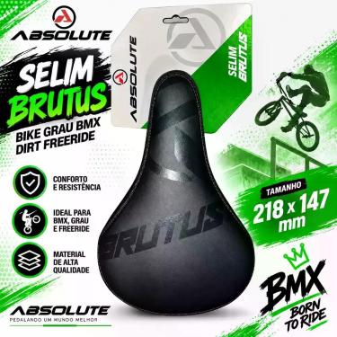 Imagem de Selim Bike Grau BMX Dirt Freeride Absolute Brutus 218x147mm, Preto, Pr