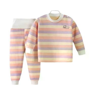 Imagem de Conjunto De Roupa Térmica Infantil De Pelúcia Quente Para Meninos E Me