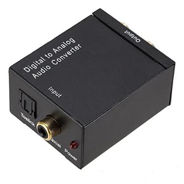 Imagem de Qudai Conversor de Áudio Digital para Analógico Coaxial Óptico RCA AV Caixa Selector Coaxial Toslink EF