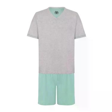 Imagem de Pijama Masculino Curto Lupo (28000-001) 100% Algodão, Mescla areia, GG