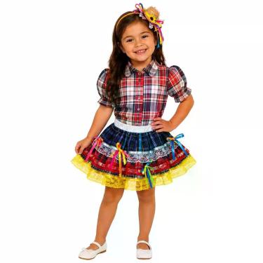 Imagem de Saia Caipira Infantil Luxo - Genérico, P SORTIDA