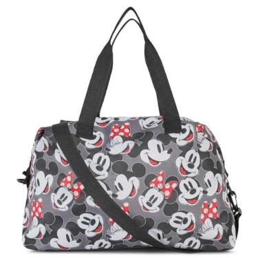 Imagem de Disney Bolsa esportiva com estampa de Mickey Mouse Friends All Over Weekend Travel, Mickey Minnie cinza, One Size