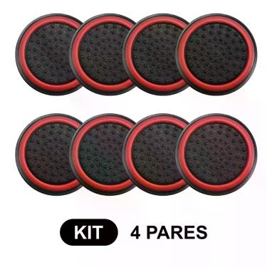 Imagem de 4 Pares de Grips p/ controle Anti Derrapante Silicone Botão Analógico