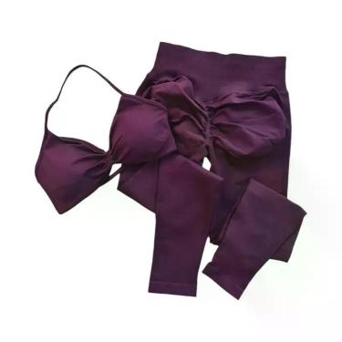 Imagem de Conjunto De Yoga E Fitness Feminino De Três Peças: Calça Longa Esporti