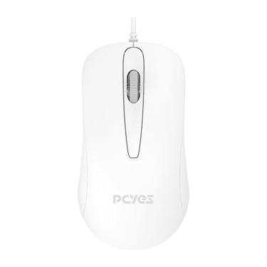 Imagem de Mouse USB PCYES Comfort Silent CLICK Branco 1000DPI Cabo 2 Metros - PM