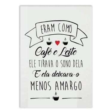 Imagem de Placa Decorativa A2 Casal Como Café Com Leite Frases Decoração Poster